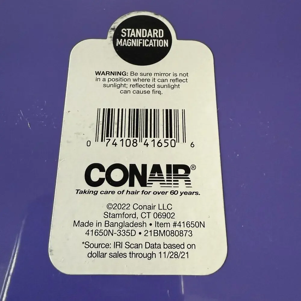 Conair Large Handheld Mirror Hair Face Body Standard Magnification